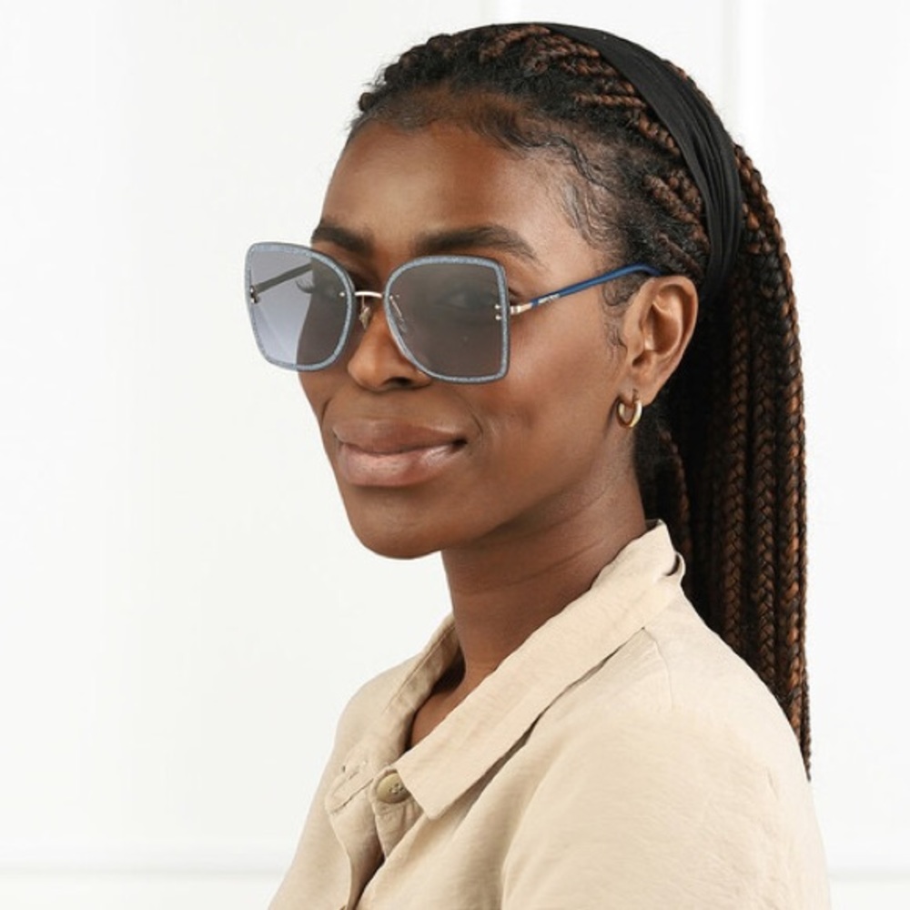 NEW JIMMY CHOO SUNGLASSES JIMMY CHOO LETI/S LKS BLUE WOMEN’S EYEWEAR JIMMY CHOO - Picture 2 of 11